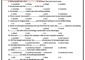 مراجعة مقرر فبراير لغة إنجليزية اولى ثانوي