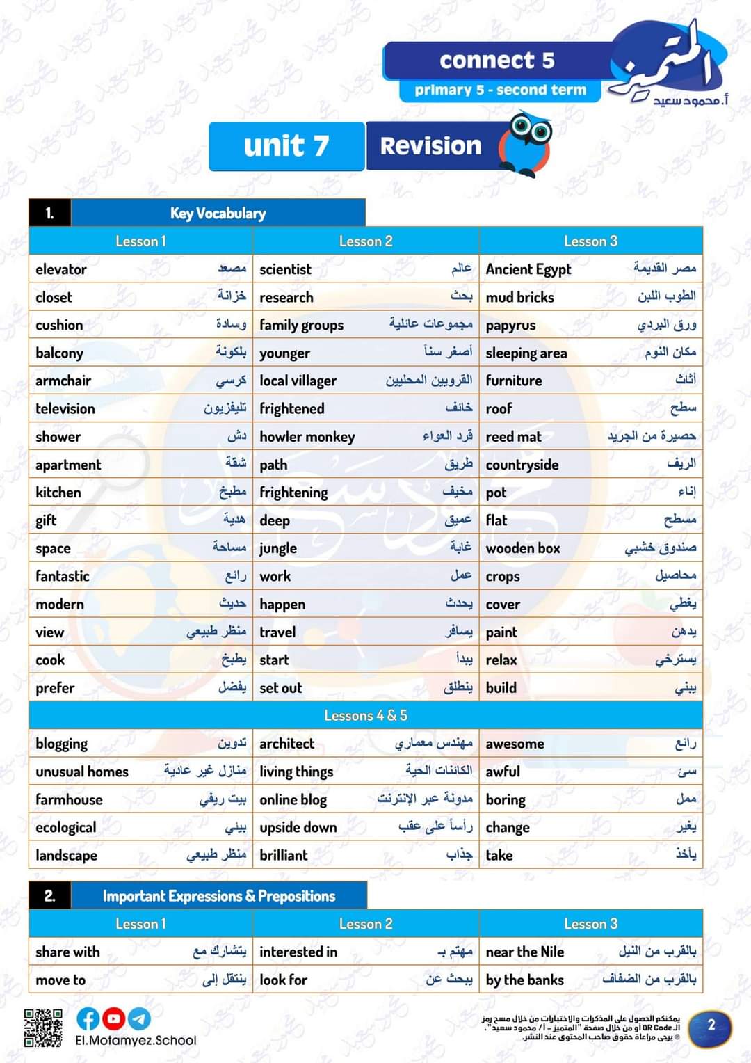 مراجعة المتميز لمقررات فبراير لغة إنجليزية connect 5 الصف الخامس الابتدائي مع الاجابات مراجعة المتميز لمقررات فبراير لغة إنجليزية connect 5 الصف الخامس الابتدائي مع الاجابات - تحميل مذكرات المتميز