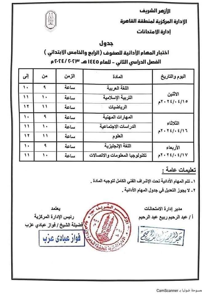 جدول المهام الادائية للصفوف الرابع والخامس والسادس الابتدائي الفصل الدراسي الثاني جدول المهام الادائية للصفوف الرابع والخامس والسادس الابتدائي الفصل الدراسي الثاني
