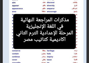 ملازم المراجعة النهائية لغة إنجليزية للصف الأول والثاني والثالث الاعدادي الترم الثاني