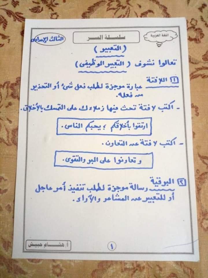 ملزمة شرح التعبير الوظيفي لصفوف المرحلة الاعدادية