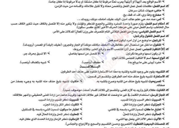 ورق مفاهيم اللغة العربية الصف الثاني الثانوي