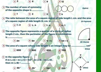 ملزمة مراجعة تراكمي رياضيات لغات الصف الثالث الاعدادي الترم الثاني بالاجابات
