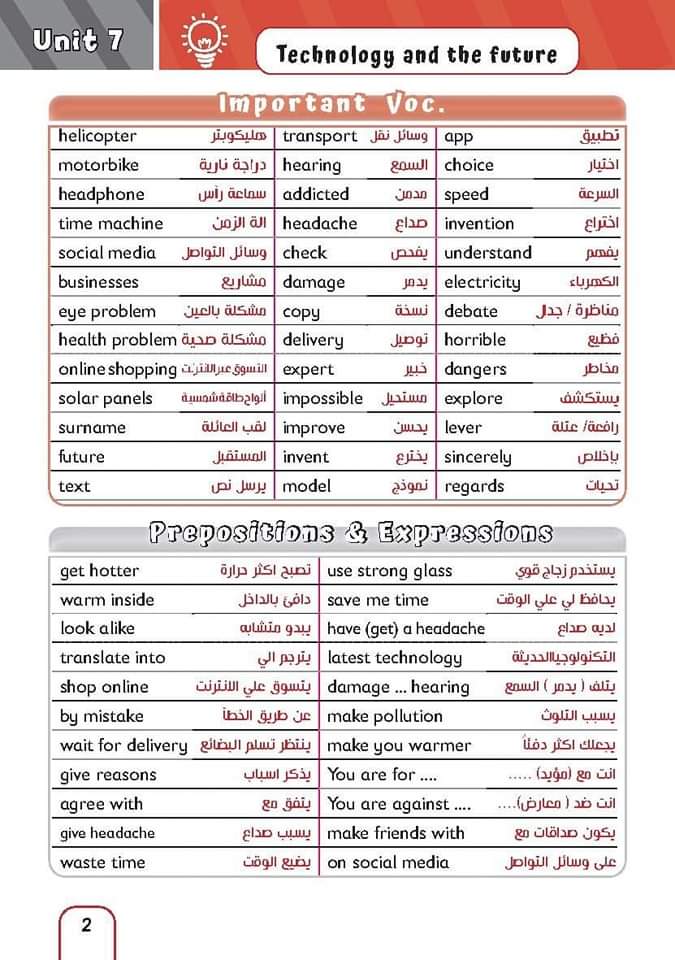 مراجعة العمالقة النهائية للصف الثاني الاعدادي الترم الثاني بالاجابات