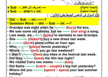 مراجعة مستر اشرف شاهين في اللغة الإنجليزية رابعة ابتدائي الترم الثاني بالاجابات