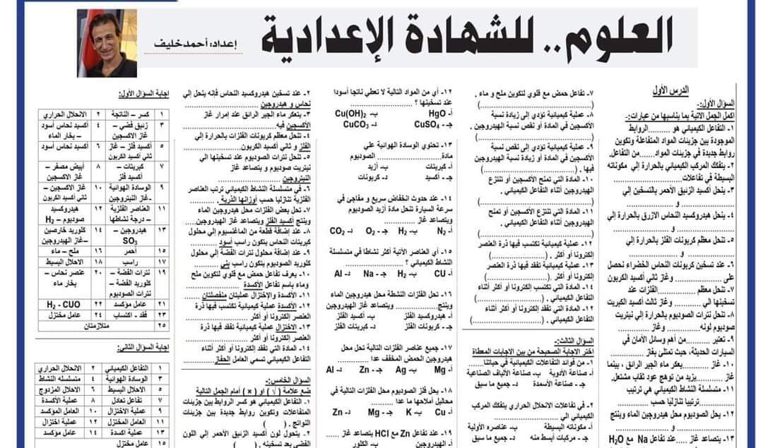 توقعات الجمهورية في كل مواد الشهادة الاعدادية الترم الثاني 2024 توقعات الجمهورية في كل مواد الشهادة الاعدادية الترم الثاني 2024