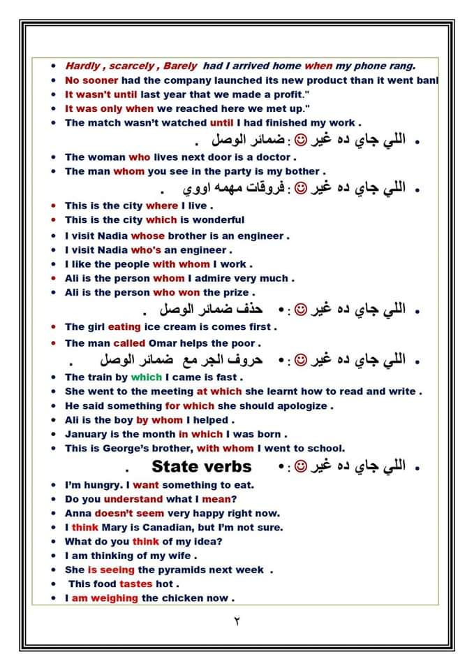 اقوى مراجعة ليمونة جرامر انجليزي الصف الثاني الثانوي الترم الثاني اقوى مراجعة ليمونة جرامر انجليزي الصف الثاني الثانوي الترم الثاني