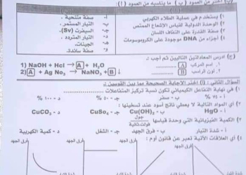 إجابة امتحان العلوم محافظة اسيوط تالتة اعدادي الترم الثاني ٢٠٢٤