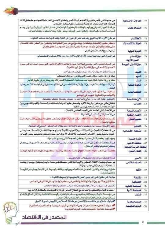 ملزمة المراجعة النهائية والتوقعات فى الإقتصاد للثانوية العامة ٢٠٢٤ ملزمة المراجعة النهائية والتوقعات فى الإقتصاد للثانوية العامة ٢٠٢٤