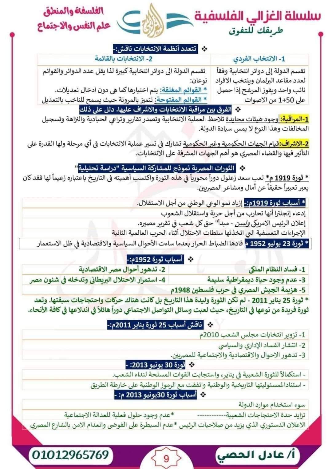 المراجعة النهائية والتوقعات في التربية الوطنية للثانوية العامة 2024 المراجعة النهائية والتوقعات في التربية الوطنية للثانوية العامة 2024