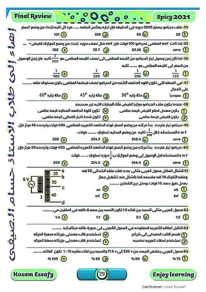 أهم 100 سؤال في الفيزياء للثانوية العامة 2024 بالاجابات أهم 100 سؤال في الفيزياء للثانوية العامة 2024 بالاجابات