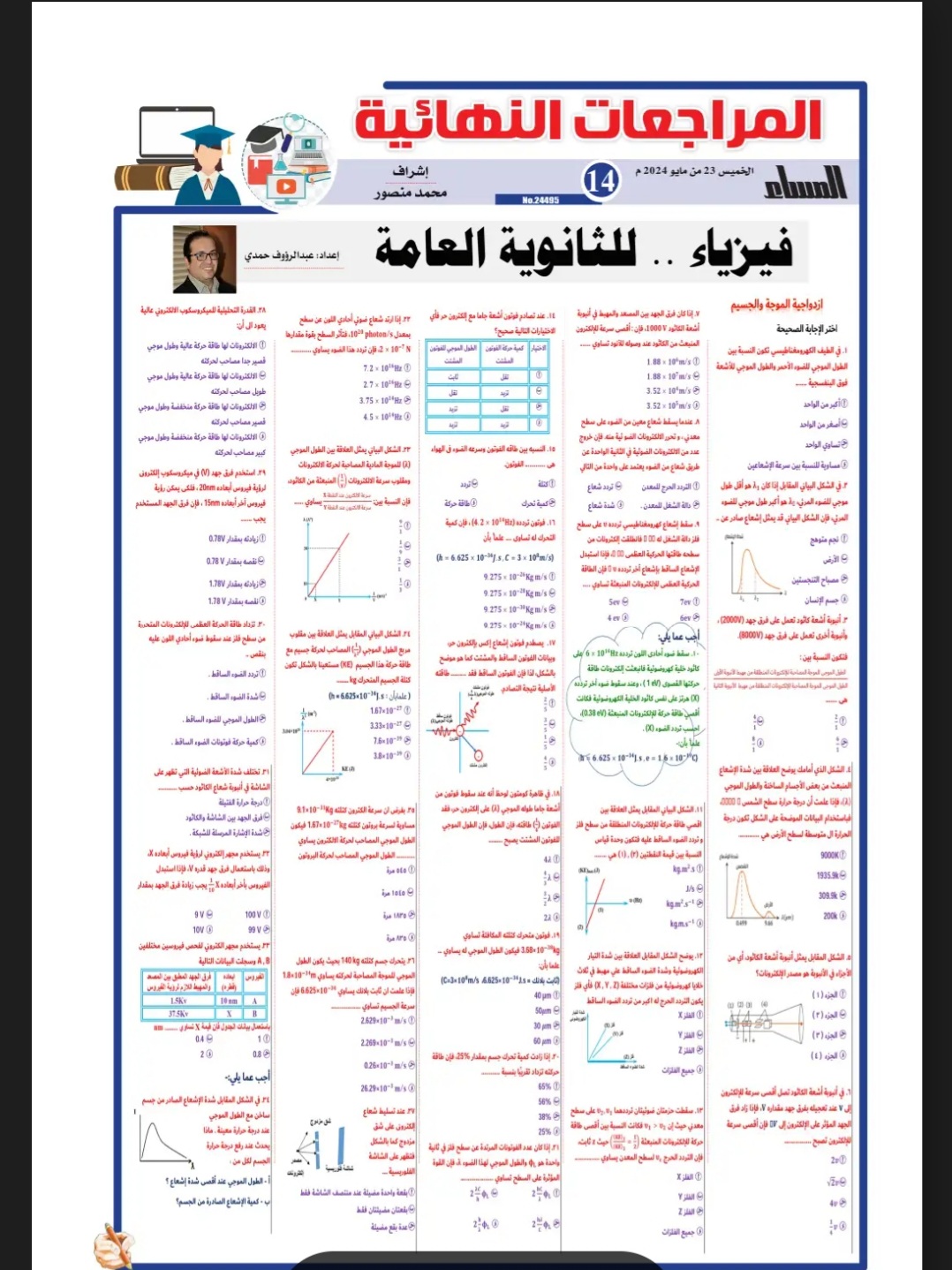 مراجعة المساء النهائية في الفيزياء للثانوية العامة 2024 مراجعة المساء النهائية في الفيزياء للثانوية العامة 2024