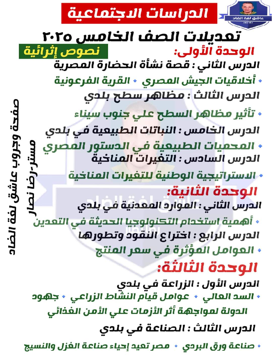 تعديلات منهج الدراسات الاجتماعيه للصف الخامس الابتدائي 2025 تعديلات منهج الدراسات الاجتماعيه للصف الخامس الابتدائي 2025