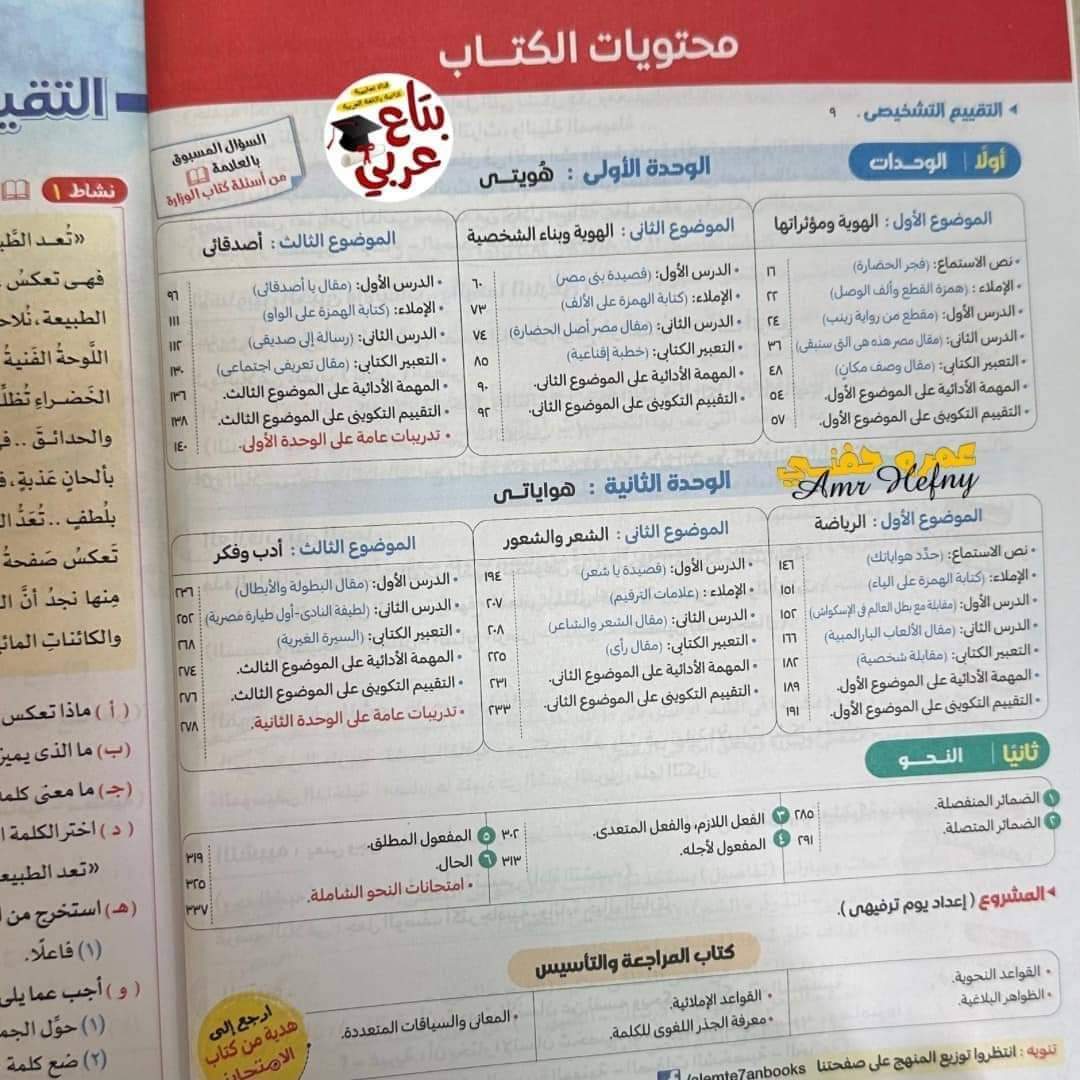 محتوي وفهرس منهج اللغة العربية الصف الأول الإعدادي نظام جديد الترم الاول 2025 محتوي وفهرس منهج اللغة العربية الصف الأول الإعدادي نظام جديد الترم الاول 2025
