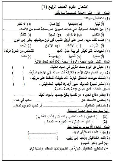 امتحانات وتقييمات مواد الصف الرابع الابتدائي الترم الاول 2025 بالاجابات امتحانات وتقييمات مواد الصف الرابع الابتدائي الترم الاول 2025 بالاجابات