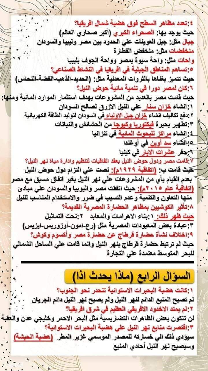 مراجعة الأسئلة المقالية الوحدة الأولى دراسات اجتماعية الصف الأول الإعدادى الترم الاول مراجعة الأسئلة المقالية الوحدة الأولى دراسات اجتماعية الصف الأول الإعدادى الترم الاول