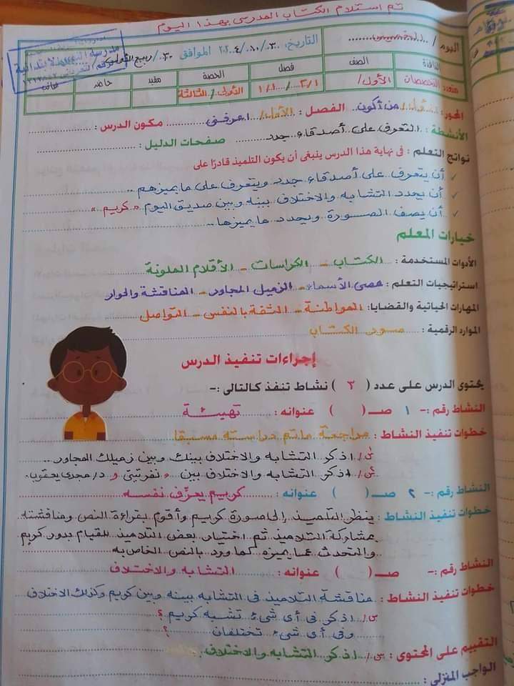 طريقة تحضير مادة اكتشف الصف الأول الابتدائي الفصل الدراسي الأول طريقة تحضير مادة اكتشف الصف الأول الابتدائي الفصل الدراسي الأول