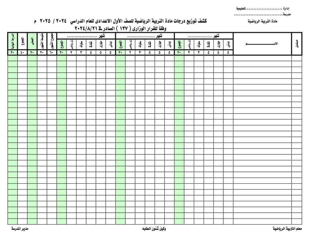 ملف التقويم الشامل لمادة التربية الرياضية للعام الدراسي 2024 - 2025 ملف التقويم الشامل لمادة التربية الرياضية للعام الدراسي 2024 - 2025