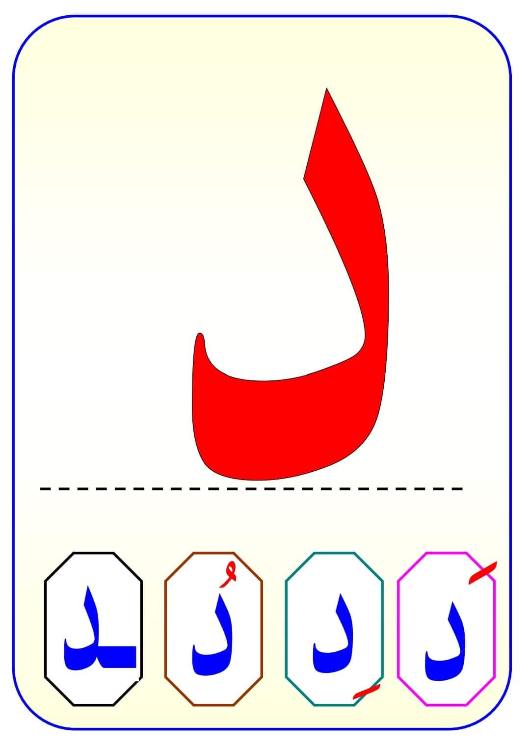بطاقات الحروف الهجائية جاهزة للطباعة وتحميل بصيغة PDF بجودة عالية