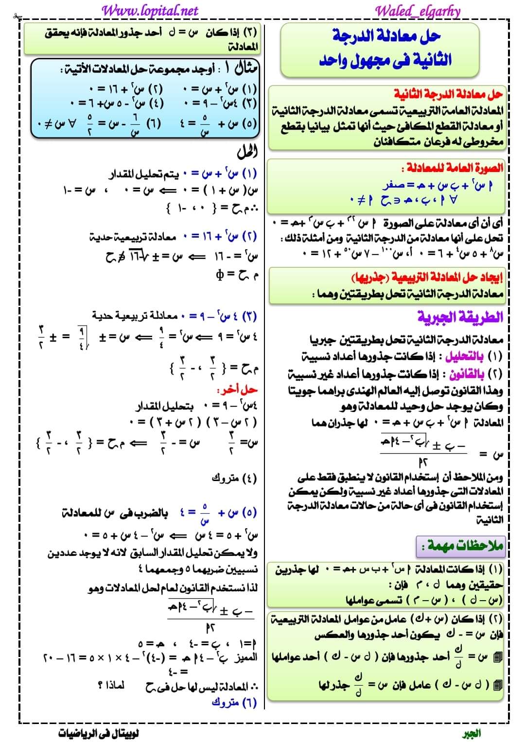 افضل ملزمة مراجعة الرياضيات للصف الاول الثانوي الترم الاول افضل ملزمة مراجعة الرياضيات للصف الاول الثانوي الترم الاول