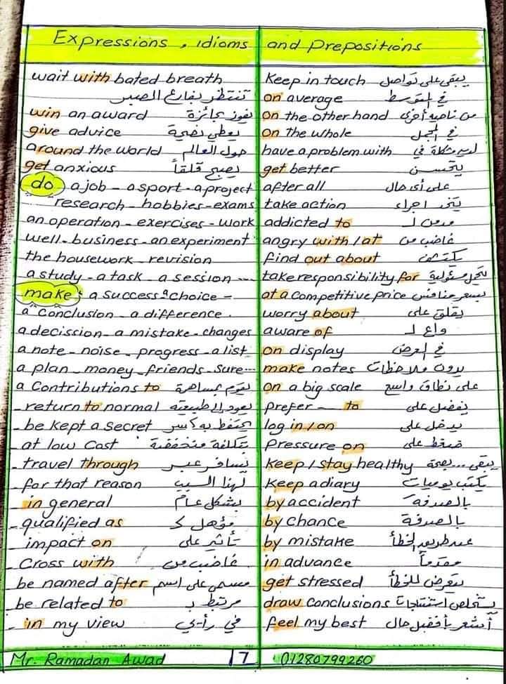 افضل ملزمة مراجعة وتوقعات مادة اللغة الإنجليزية للثانوية العامة 2025