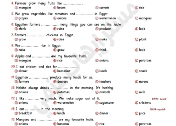 بنك اسئلة اللغة الإنجليزية الصف الرابع الابتدائي الترم الاول 2025