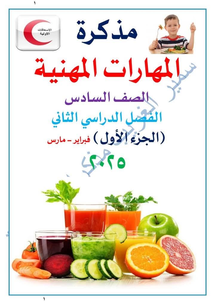 ملزمة مراجعة المهارات المهنية للصف السادس الابتدائي الترم الثاني