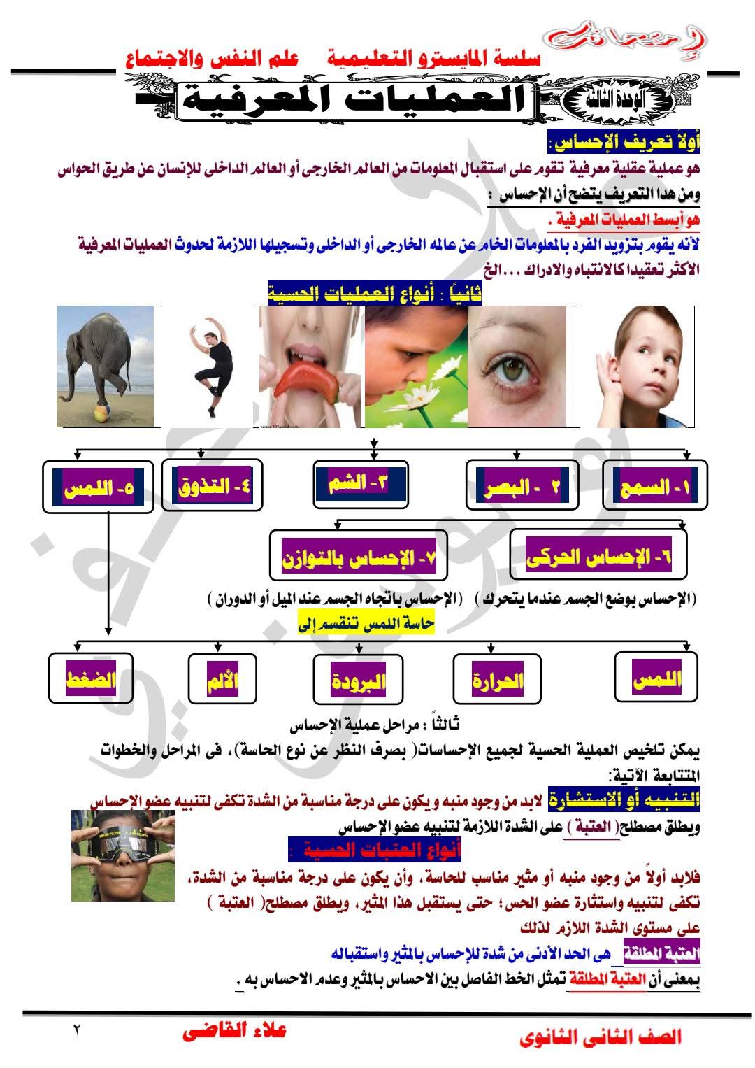 مذكرة مراجعة علم النفس للصف الثاني الثانوي الترم الثاني مذكرة مراجعة علم النفس للصف الثاني الثانوي الترم الثاني