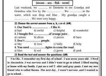 نماذج امتحانات دمج في اللغة الإنجليزية لصفوف المرحلة الابتدائية والإعدادية والثانوية الترم الثاني