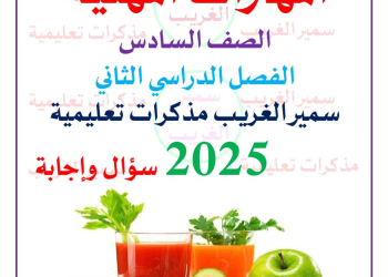 ملزمة مراجعة وتوقعات اسئلة امتحان المهارات المهنية الصف السادس الابتدائي الترم الثاني بالاجابات - تحميل توقعات سادسة ابتدائي